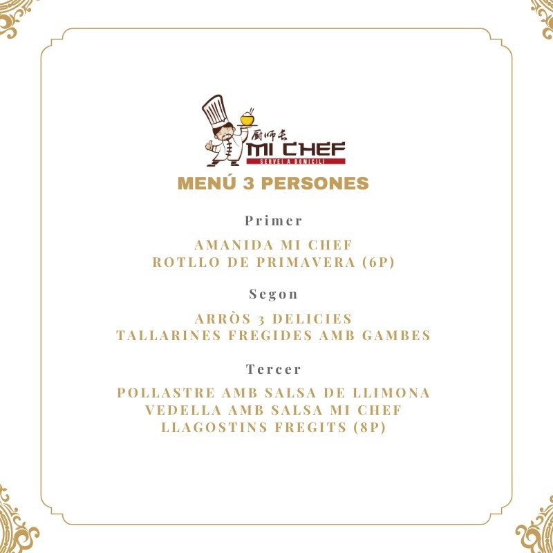 MENÚ 3 PERSONES