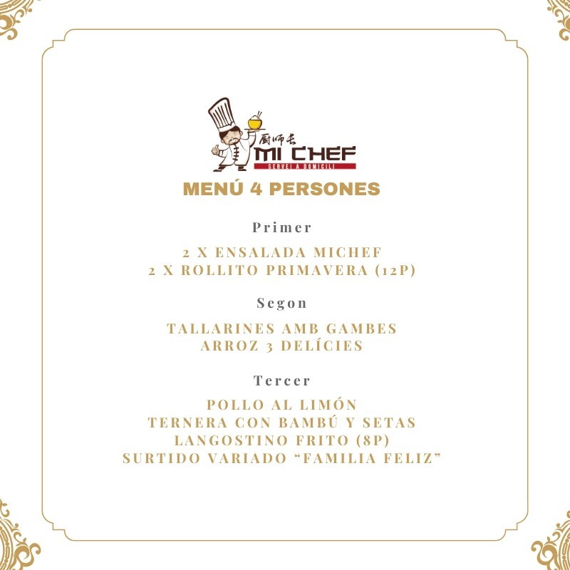 MENÚ 4 PERSONES