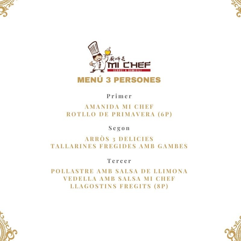 MENÚ 3 PERSONAS