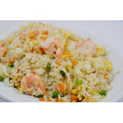 Arroz frito con gambas