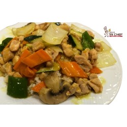 Arroz con salsa curry